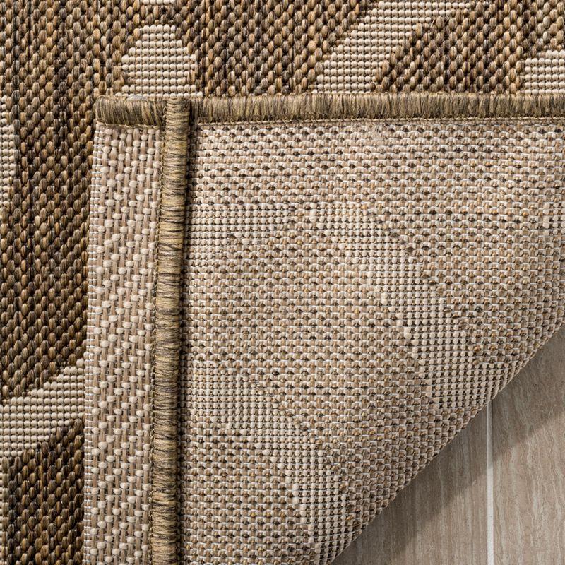 Courtyard CY6926 Power Loomed Indoor and Outdoor Area Rug - Brown/Bone - 7'10"x7'10" - Safavieh