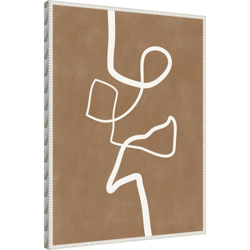 Amanti Art Brown Single Line Artwork by Elena Ristova Canvas Wall Art Print Framed 23 x 30-in.