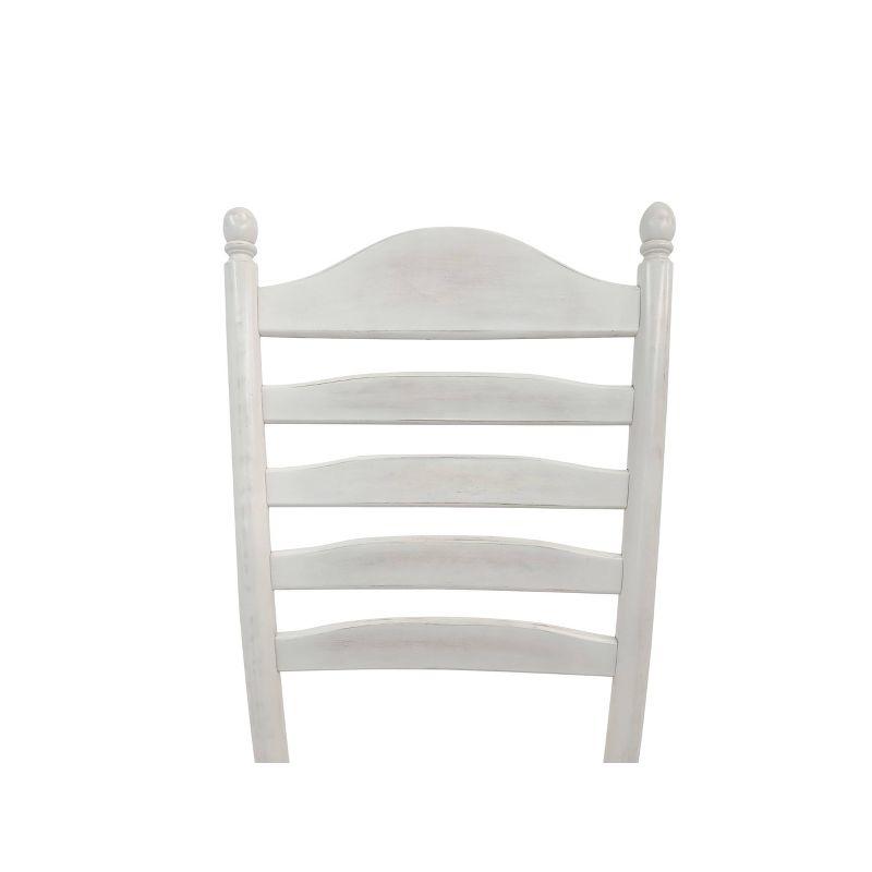 Carolina Living Josefine Dining Chair White Wash: Solid Rubberwood, Ladder Back Design, Unfinished Surface