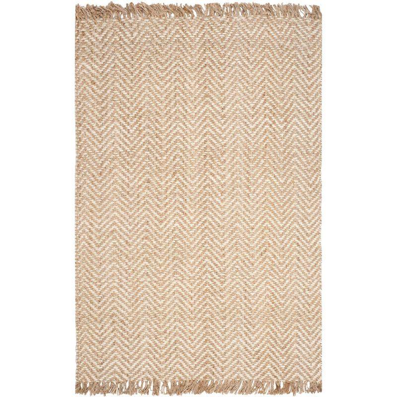 Natural Fiber NF458 Hand Woven Indoor Area Rug - Bleach/Natural - 6'x9' - Safavieh.