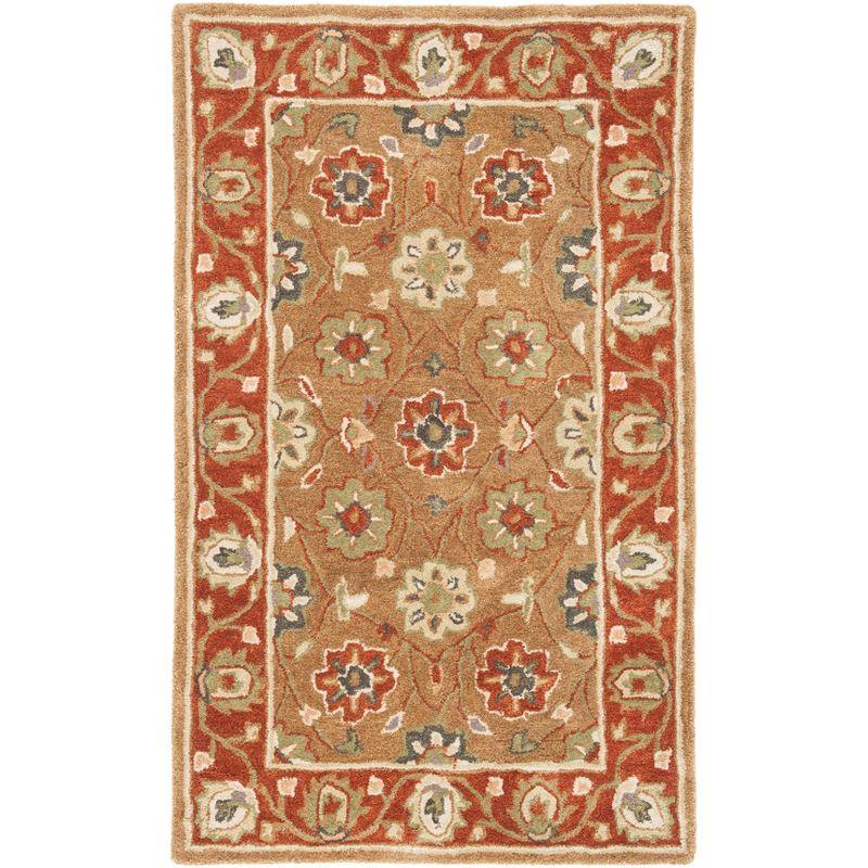Heritage HG963 Handmade Accent Rug - 3'x5' - Beige/Rust - Safavieh