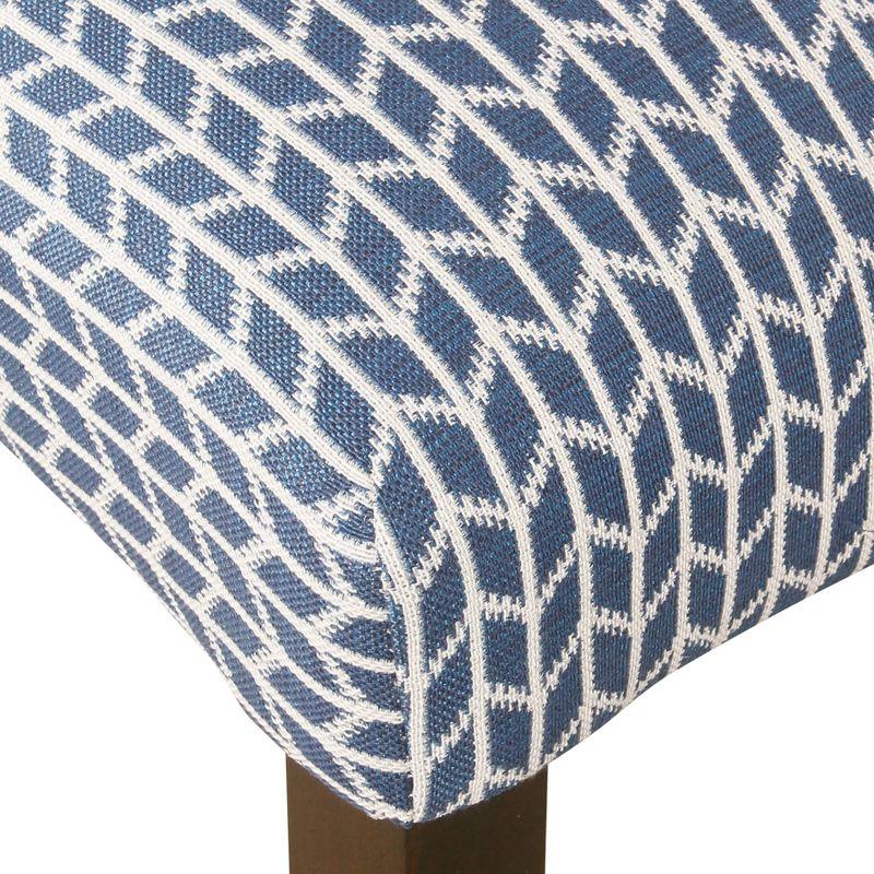 Set of 2 Parson Dining Chair Blue Geometric - HomePop: Cotton Upholstery, Foam Filled, Hardwood Frame