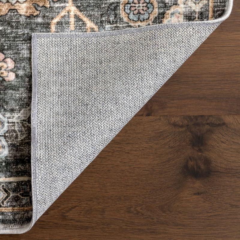 Nuloom Benica Multi Medallion Machine Washable Indoor Area Rug, 8' x 10', Greys