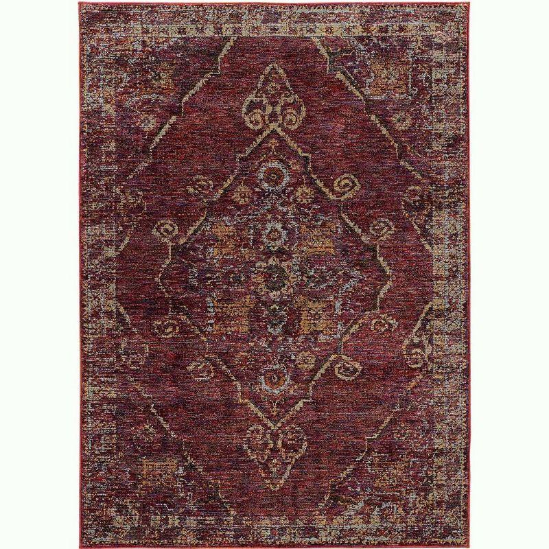 Oriental Weavers Andorra 7135E Red/ Gold Indoor Area Rug - 5'3" x 7'3"