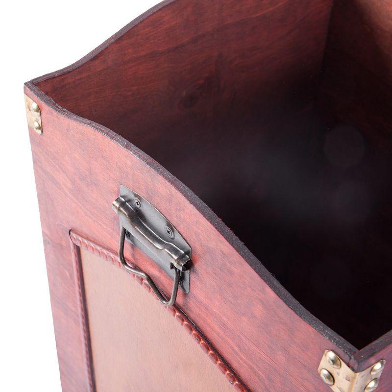 Vintiquewise Antique Wooden Waste Can - Bin with Handle