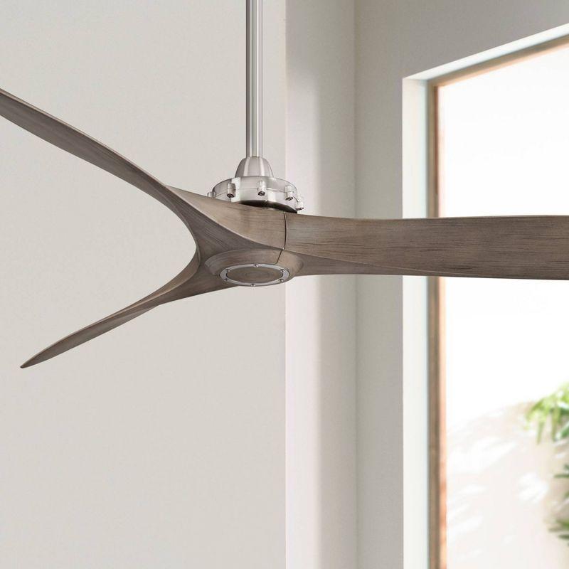 60" Minka Aire Modern Farmhouse Indoor Ceiling Fan with Remote Control Brushed Nickel for Living Room Kitchen Bedroom Family Home