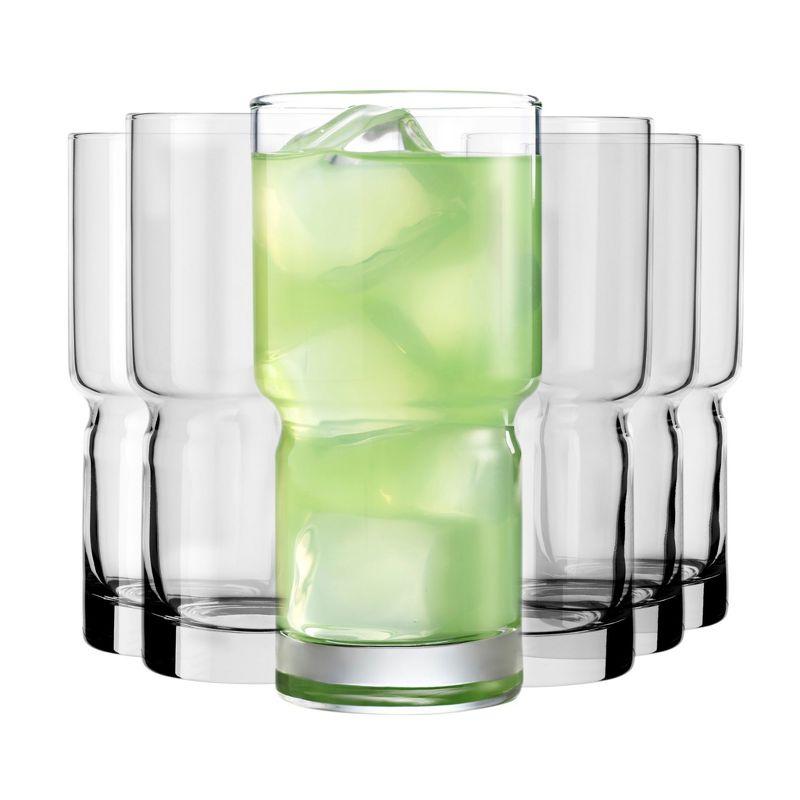 Libbey Newton Stackable Tumbler Glass, 16 ounce, Set of 6