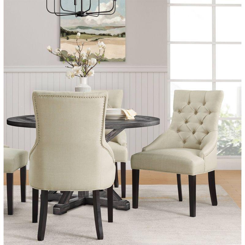 Set of 2 Haeys Tufted Upholstered Dining Armless Chairs - Alaterre Furniture