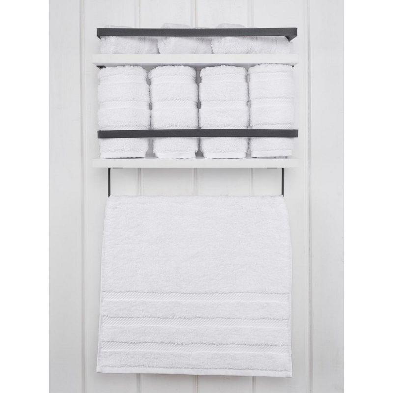 American Soft Linen 4 Pack Hand Towel Set, 100% Cotton, 16 inch by 28 inch, Hand Face Towels for Bathroom, Bright White