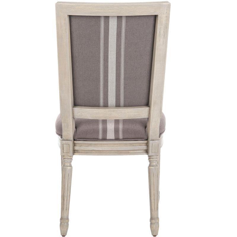 Elegant Transitional Grey Linen Upholstered Side Chair Set