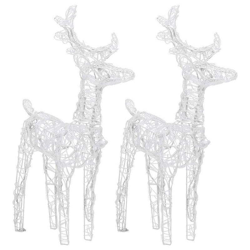 vidaXL Christmas Reindeers 2 pcs Cold White 80 LEDs Acrylic
