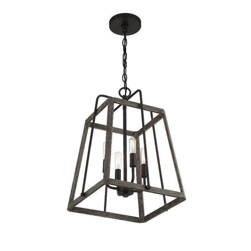 Savoy House Hasting 4 - Light Pendant in  Noblewood/Iron