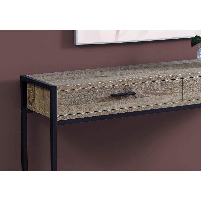 Monarch Specialties Accent Table Console Entryway Narrow Sofa Storage Drawer Living Room Bedroom Grey Laminate Black Metal Contemporary Modern