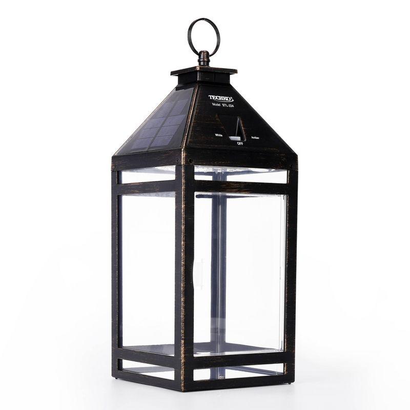 Techko 12.88 Outdoor Vintage Solar LED Lantern with Auto Dawn-to-Dusk Sensor