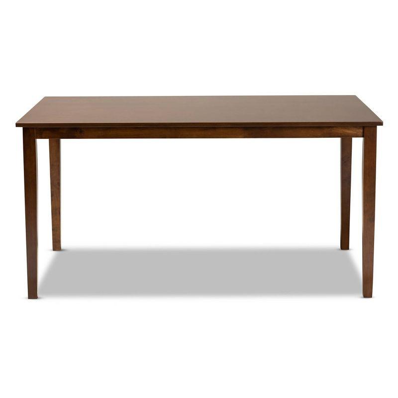 Contemporary Walnut Brown Wood Counter Height Dining Table