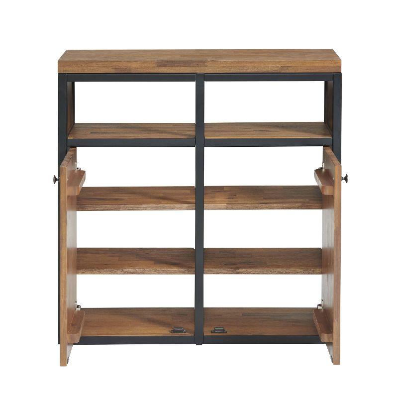Alaterre Lloyd 31" Wide Rustic Industrial Metal Frame Shoe Storage Cabinet