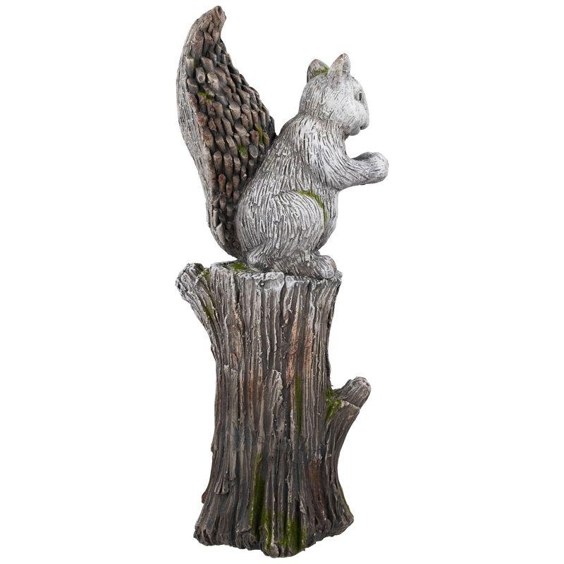 Northlight Squirrel on Tree Stump Outdoor Garden Statue - 22.75"