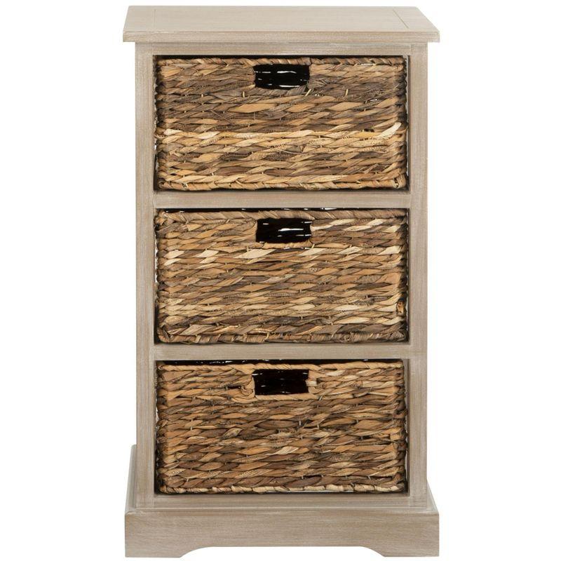 Halle Storage Side Table - AMH5738 - White Wash - Safavieh Couture