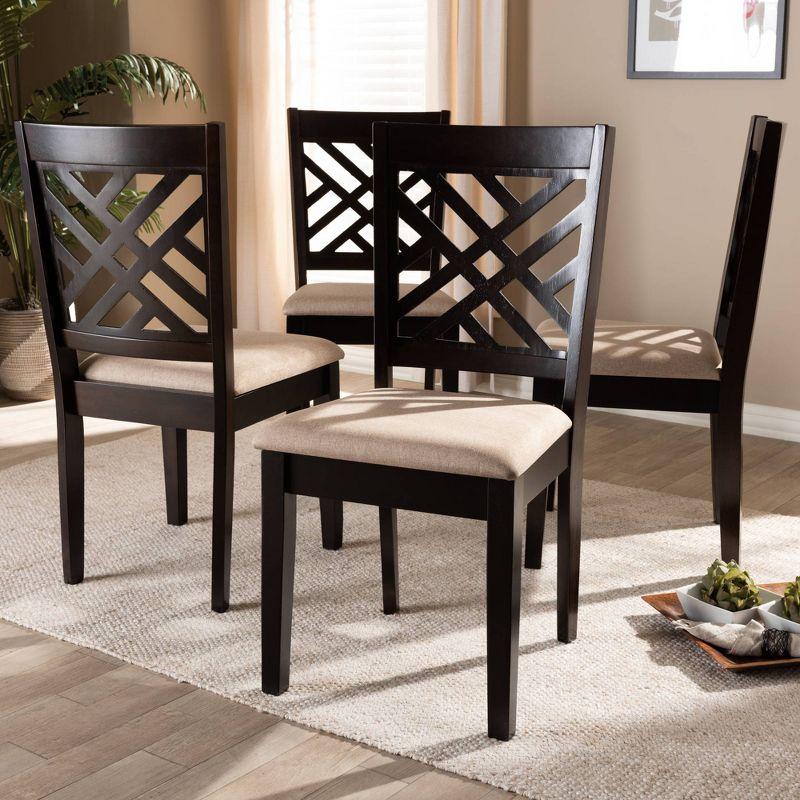 4pc Caron Finished Wood Dining Chairs - Baxton Studio