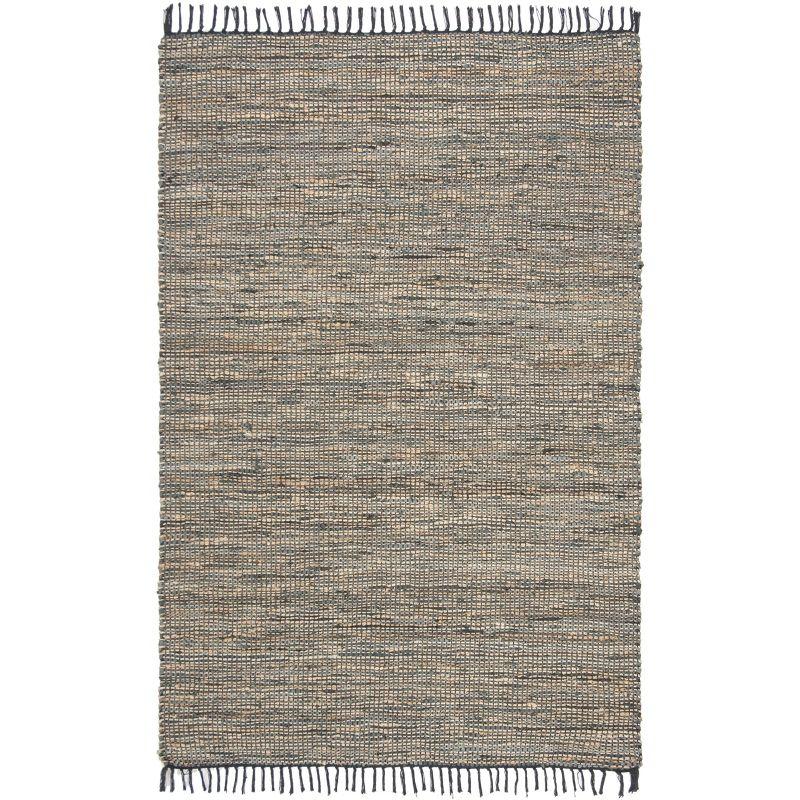 Vintage Leather VTL203 Hand Woven Indoor Area Rug - Grey - 8'x10' - Safavieh