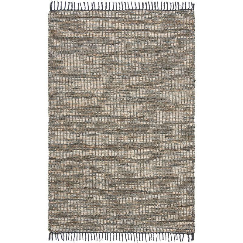 Vintage Leather VTL203 Hand Woven Area Rug - Grey - 5'x8' - Safavieh.