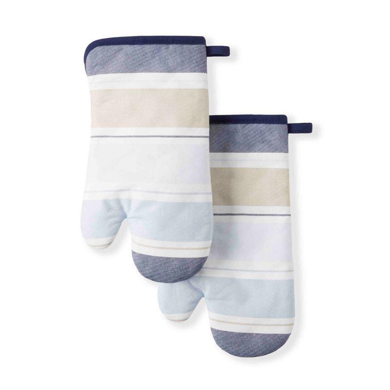 Martha Stewart 2 Piece Stripe Oven Mitt Set