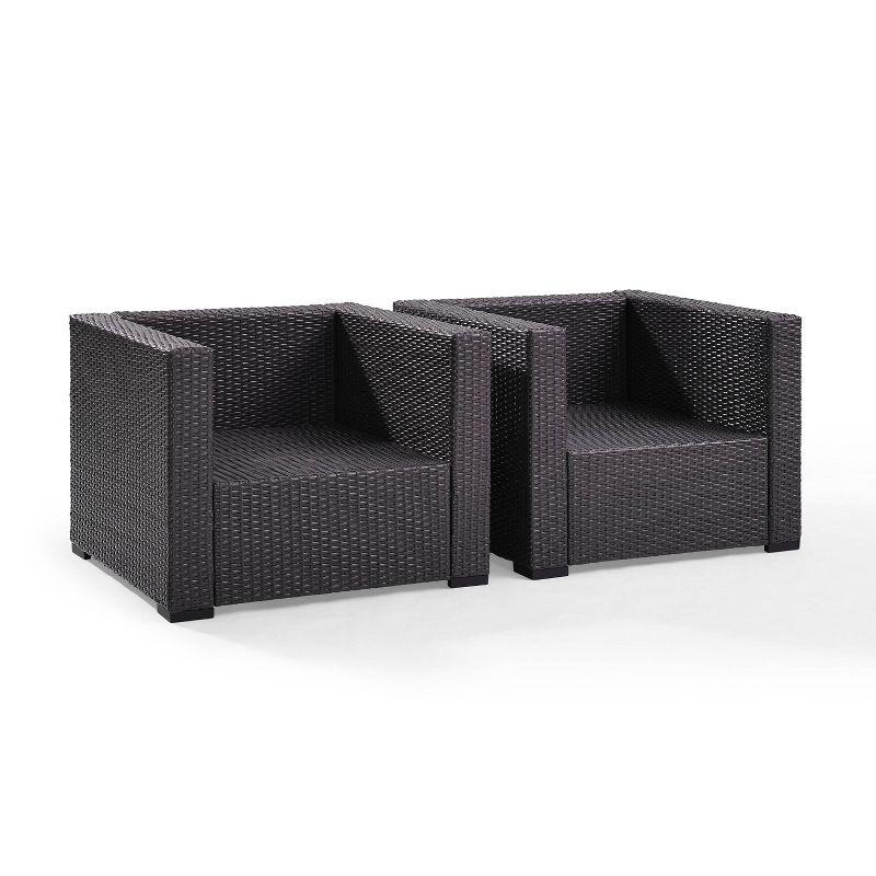 Biscayne 2pc Outdoor Wicker Chairs - Mocha - Crosley