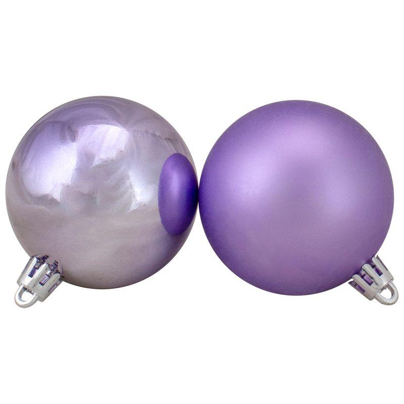 60-Piece Lavender and Purple Shatterproof Christmas Ball Ornaments Set