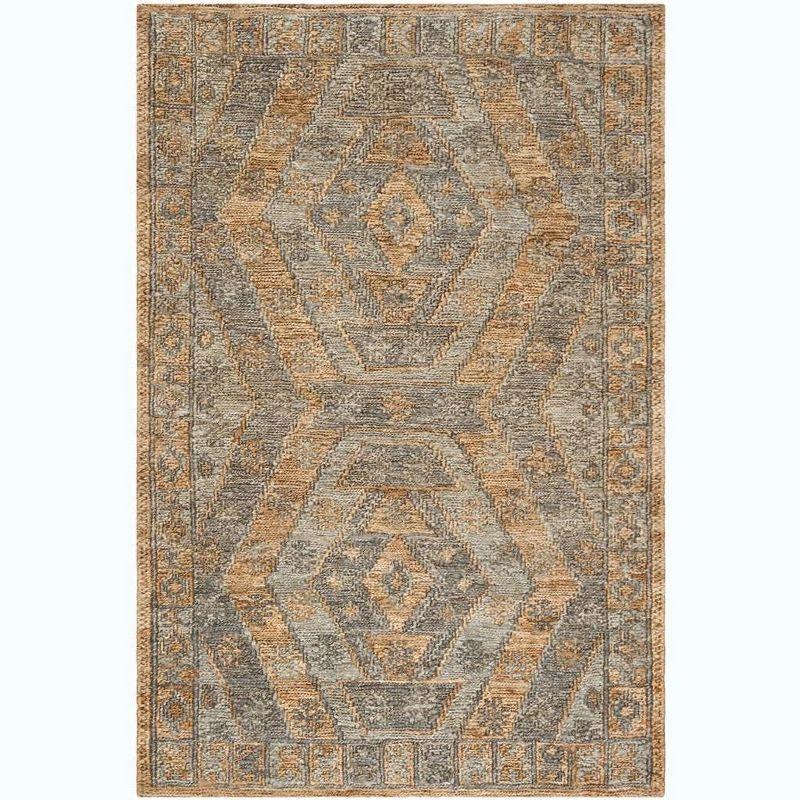 Organic ORG701 Hand Woven Area Rug Slate / Natural 4' X 6' - Safavieh.