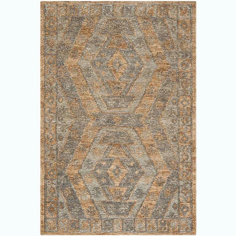 Organic ORG701 Hand Woven Area Rug Slate / Natural 4' X 6' - Safavieh.