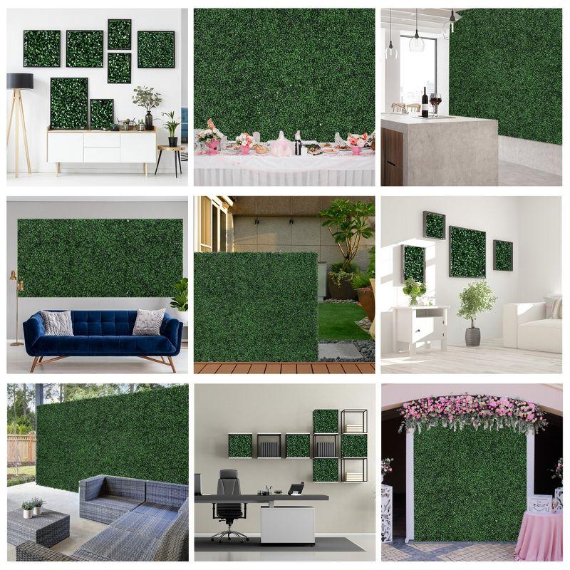 12 Pack 20" x 20" Green Artificial Boxwood Panels