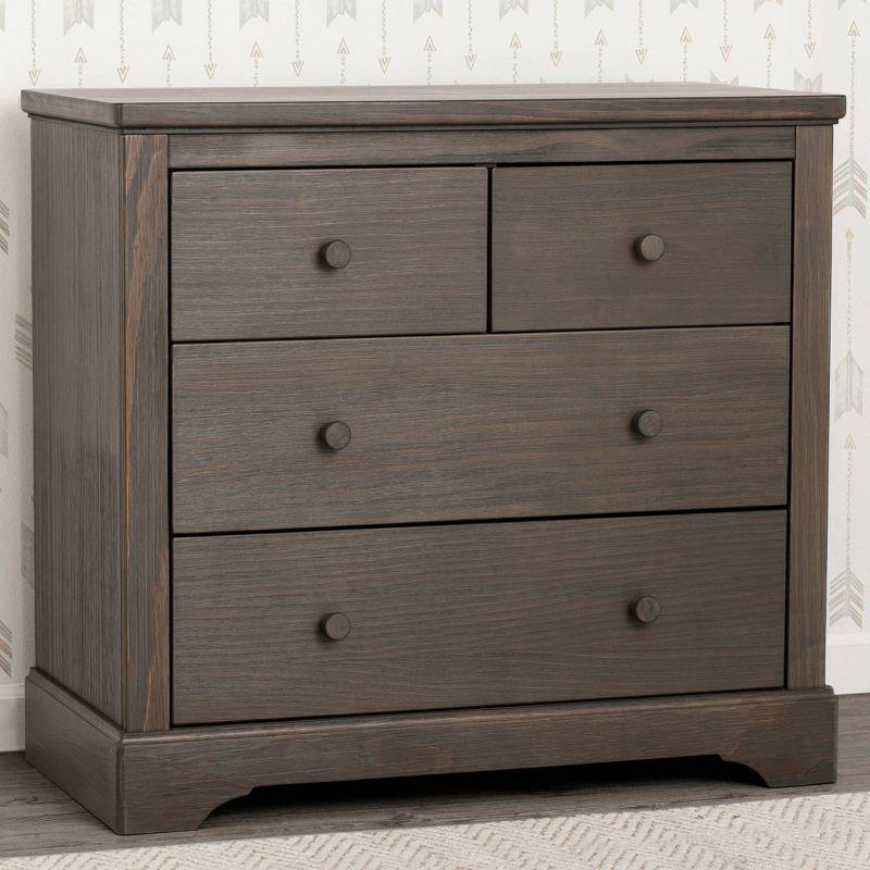 Simmons Kids' Paloma 4 Drawer Dresser with Changing Top and Interlocking Drawers - Rustic Gray
