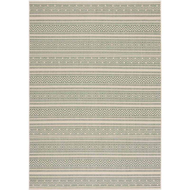 Courtyard CY6866 Power Loomed Indoor/Outdoor Area Rug - Beige/Dark Green - 8'x10' - Safavieh.