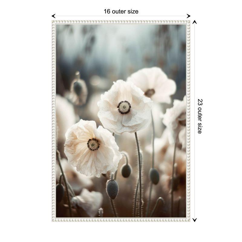 Amanti Art White Poppy Field No 1 by Treechild  Framed Canvas Wall Art