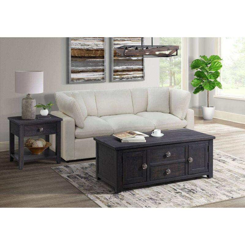 Kahlil 2 Drawer Coffee Table with Lift Top Espresso - Picket House Furnishings: Hidden Storage, Mid-Century Modern Design