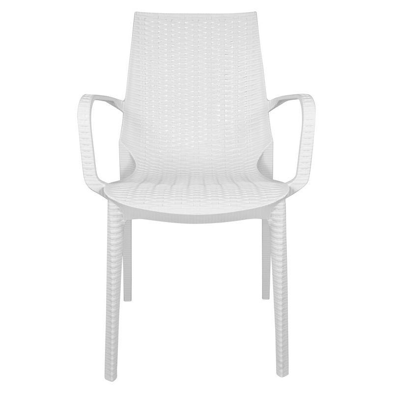 Kent Modern White Polypropylene Outdoor Dining Chair Set of 4