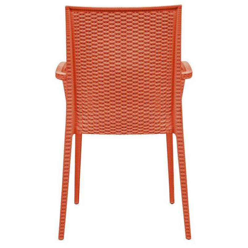 Modern Weave Design Orange Dining Armchair with UV Protection