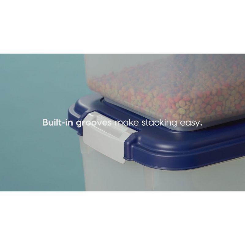 IRIS USA 30 lbs & 11 lbs Combo Airtight Dog Food Storage Container, Stackable Treat Box, 2-Cup Scoop, Casters, Keep Fresh, Easy Mobility, Black