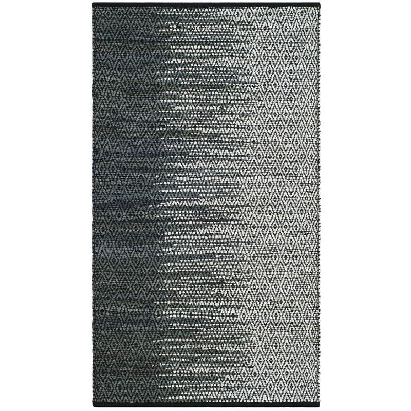 Vintage Leather VTL388 Hand Woven Indoor Accent Rug - Light Grey/Charcoal - 3'x5' - Safavieh