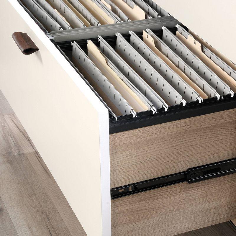 2 Drawer Anda Norr Lateral File Cabinet Sky Oak - Sauder: Home Office Storage, Interlocking Safety System