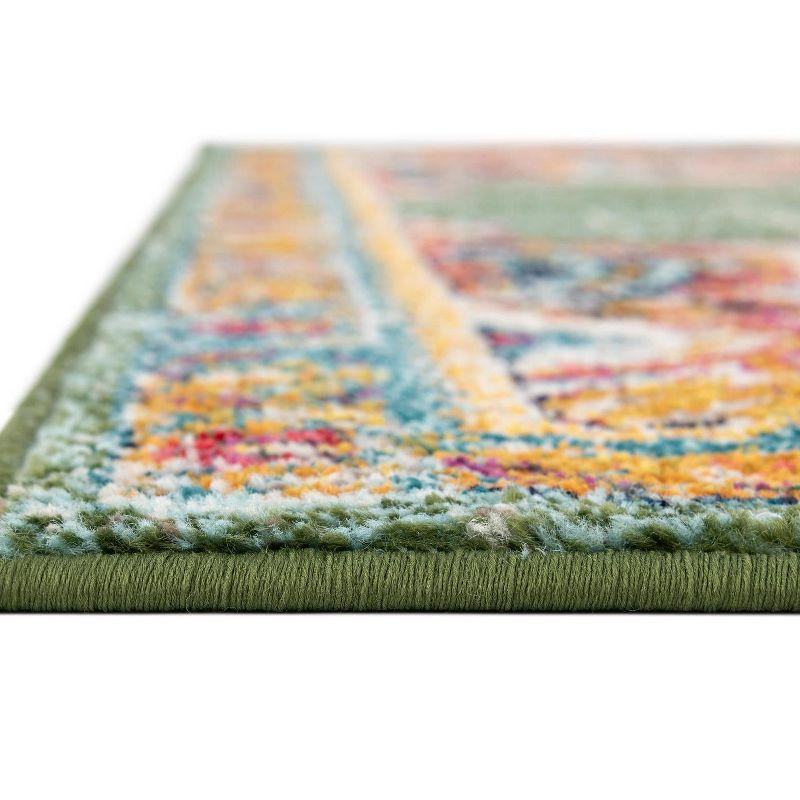 Unique Loom Penrose Collection Area Rug - Alexis (4' 1" x 6' 1" Rectangle Green/Black)