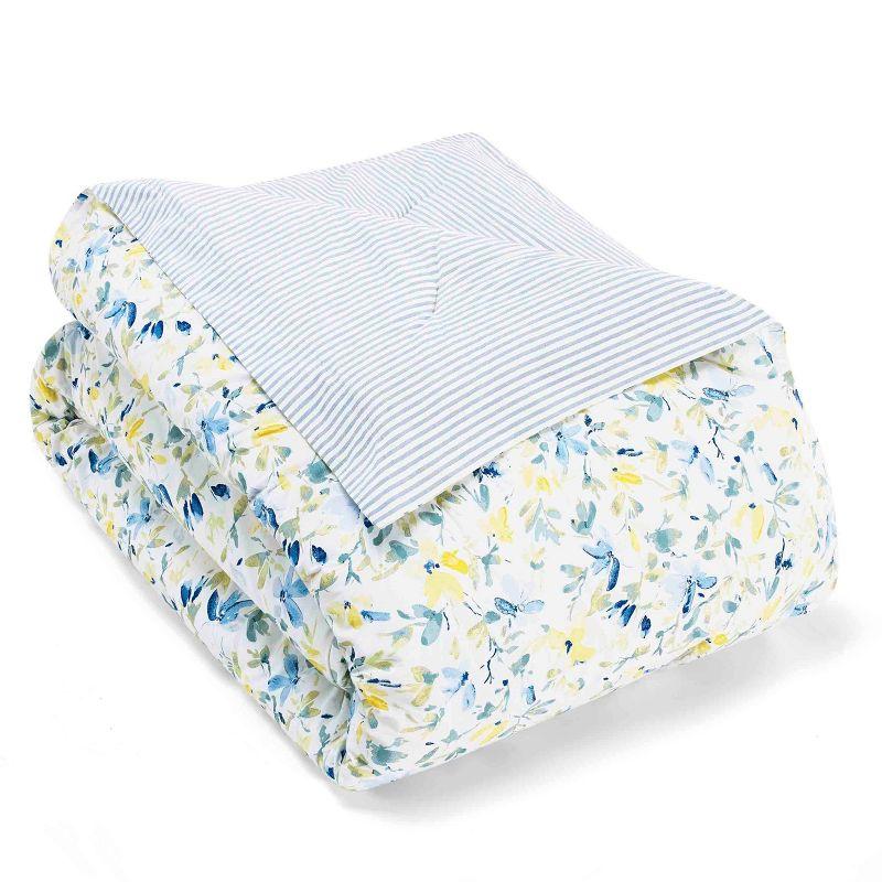 Laura Ashley Nora Blue Cotton Comforter Bonus Set