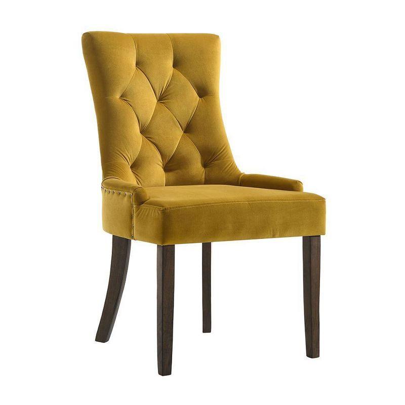 22" Farren Accent Chair Yellow Velvet/Espresso Finish - Acme Furniture