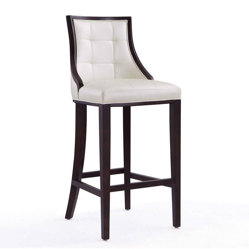 Elegant Pearl White and Walnut Beech Wood Barstool