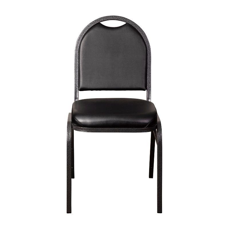 Silver Vein Vinyl Dome Back Stacking Banquet Chairs, Set of 4