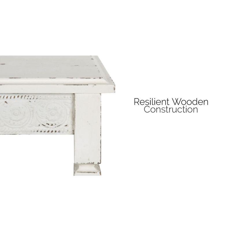 Kate and Laurel Idabelle Rectangle Wood Side Table, 13.5x22x27.75, White