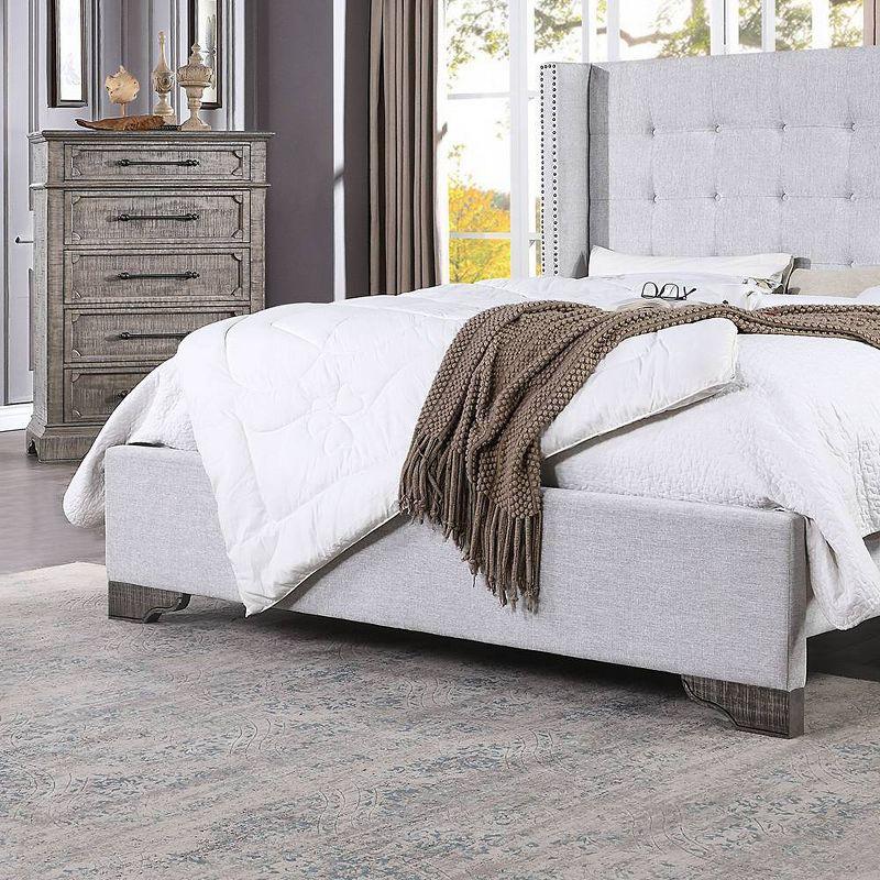 90" Queen Bed Artesia with Wingback Design & Faux Leather - Acme Furniture