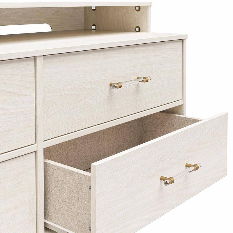 Kalissa 59'' White Oak Media Dresser with Gold Accents for TVs Up to 50"