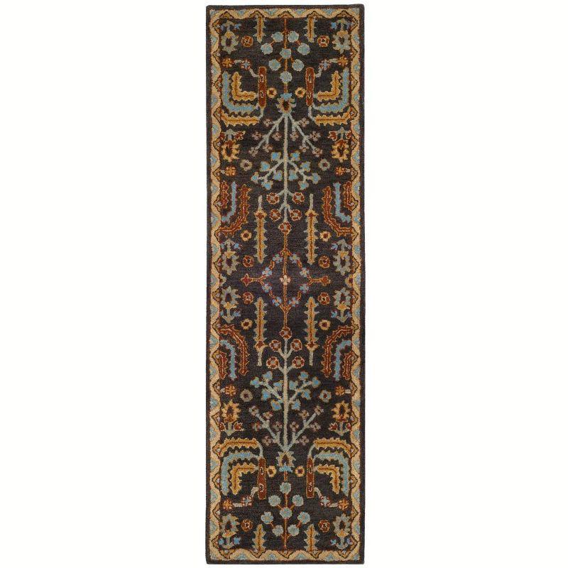 Heritage Charcoal and Multi Wool Hand-Tufted Runner Rug