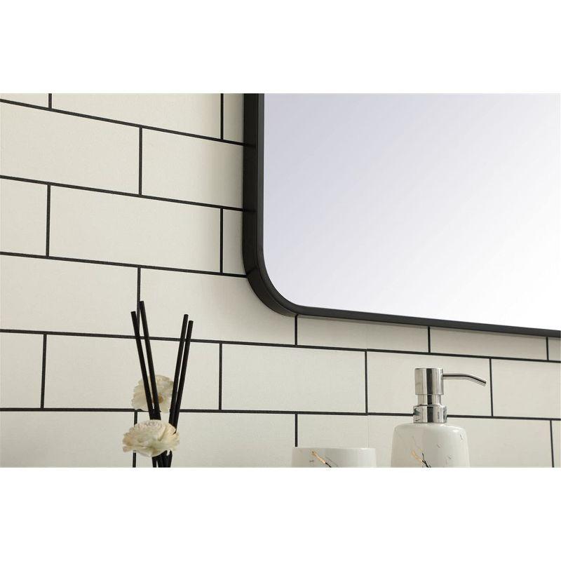 Elegant Lighting Soft corner metal rectangular mirror 36x36 inch in Black